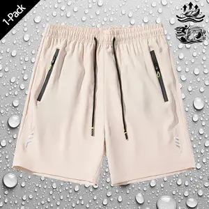 Men’s quick-dry athletic shorts — reflective running and fitness high-performance bottoms with a high elastic waistband and side zippered pockets. Suitable for workouts, jogging, basketball training, hiking, fitness, yoga, outdoor activities, and everyday