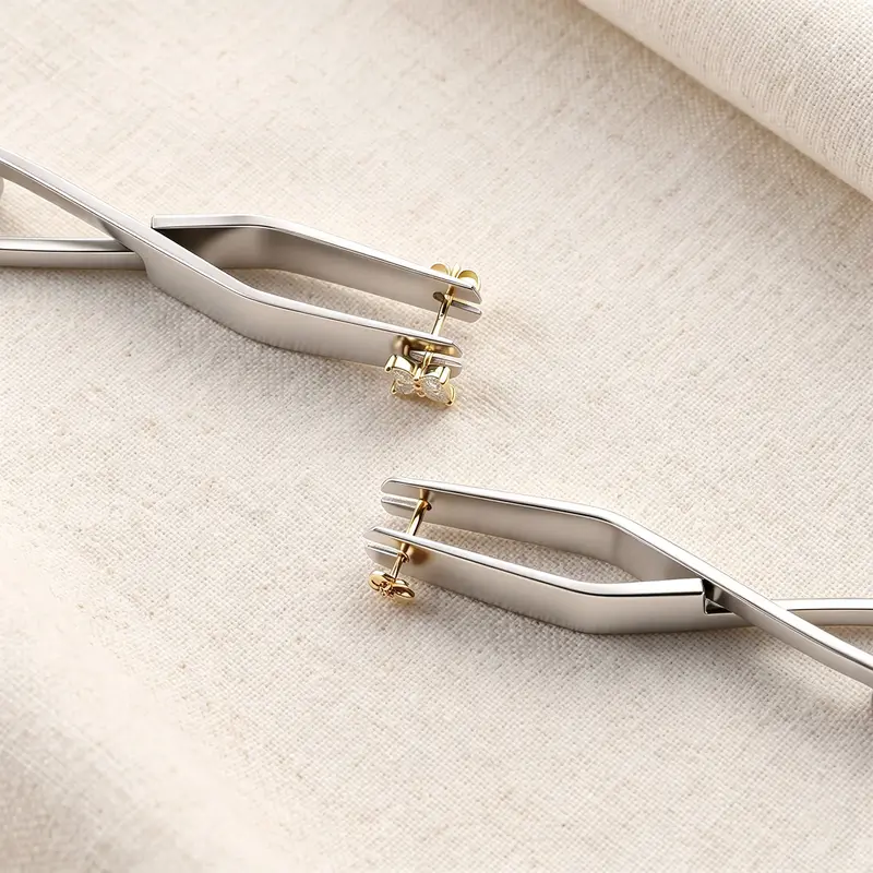 Threadless Jewelry Removal Tool for Flat Back Earrings, Labret Studs & Nose Studs – Stainless Steel Separator Tool
