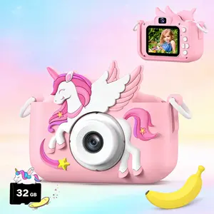 Kids' Digital Selfie Camera for Boys & Girls – Toddler Camera with Protective Case & 32GB SD Card, Ideal Christmas & Birthday Gift Toy for Little Girls & Boys