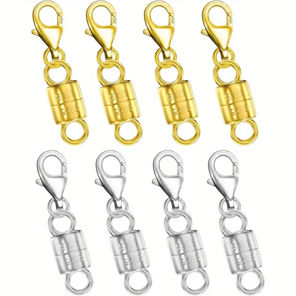 [925 Silver Magnetic Lobster Clasp] Metal Clasp Jewelry Converters, Chain Extenders for DIY Jewelry Making, Beading Necklaces, Bracelets