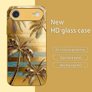 Only Summer Vibes! Sunset Beach Palm Tree Case for iPhone 17 Air, Tropical Vacation Aesthetic Cover, Must-Have Travel Accessory 2026—975 outdoorfun