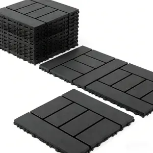 Set of 88 Interlocking Plastic Deck Tiles Measuring 12 Inches by 12 Inches, Designed to Be Waterproof And Suitable for All Weather Conditions.Ideal for Use Around Pools, on Balconies, Or in Backyards