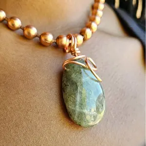 Labradorite Chunky Ball Chain Crystal Necklaces,  Gemstone Pendant Necklace, Spiritual Jewelry, Mystical, Protective, Calming, Intuitive [Made-to-Order]