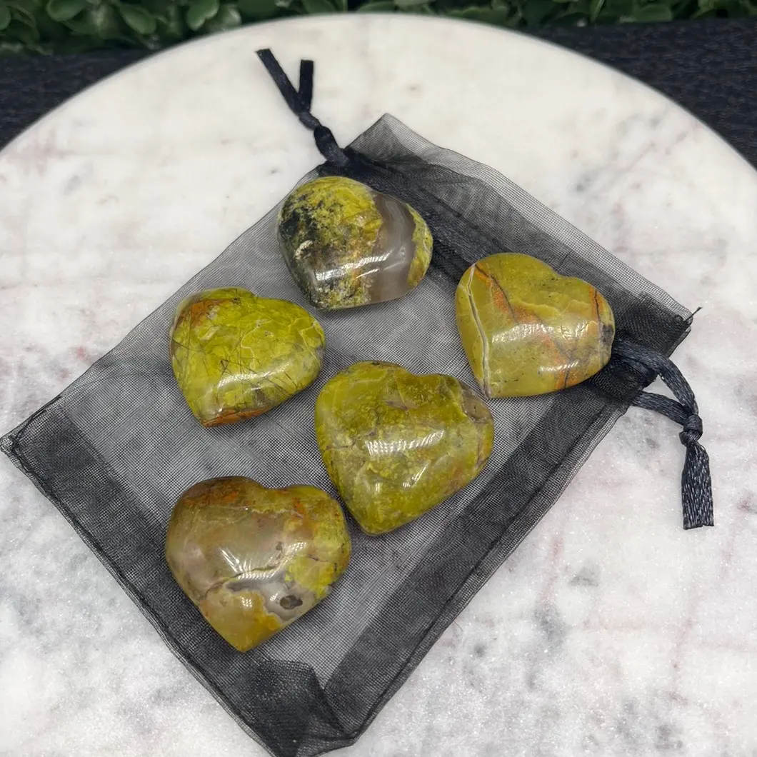Green Opal Hearts