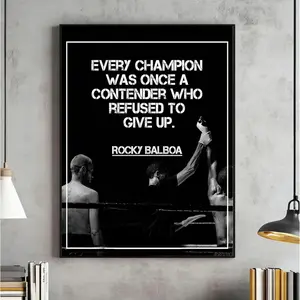 Rocky Motivational Quote unframed Poster, Rocky Balboa Movie Wall Art Print, Sylvester Stallone Vintage Film Poster, Boxing Inspiration Decor for Gym Office, Gift Ideas for Him, UNFRAMED