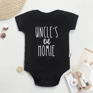 Uncle's Lil Homie Onesie, Newborn Outfit, Custom Baby Shower Gift,Funny Baby Bodysuit, Funny Baby ltem Strong Snaps Expandable Shoulders