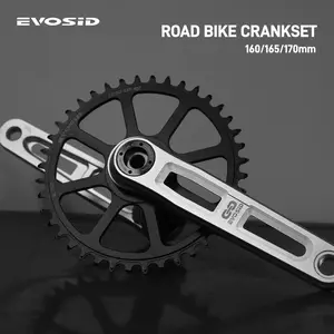 EVOSID 160/165/170mm Road Bike Crankset Ultralight SR 3Nails Direct Mount CNC Hollow Tech Crank 24mm Axis Gravel Bicycle Crank