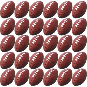 30 Pack Mini Foam Football 2.17" Mini Football Party Favor Stress Ball Bulk Small Foam Sports Valentines Ball for Birthday Carnival Reward Party Bag Gift Filler(Dark Brown)