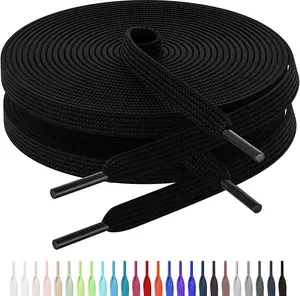 2 Pairs Flat Shoe Laces for Sneakers, 5/16" Wide Shoelaces for Sneakers