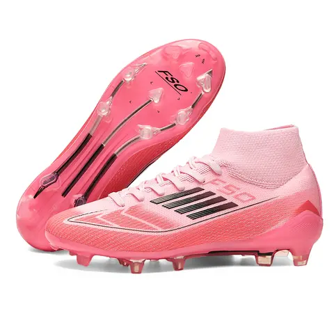 Men's Professional Sports Football Shoes, Anti-Slip AG/FG Long Studs, Competition & Training Soccer Boots for Indoor & Outdoor Lawn