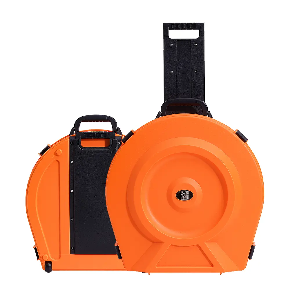 GORPANIX Adjustable 21"-24" Rolling Polypropylene Cymbal Hard Case - Durable Percussion Hardshell, Modular Foam Fit, Memory-Foam Secure, Fits Up to 10 Cymbals, Lightweight, Touring-Ready for Drummers