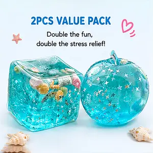 2-Pack Stress Relief Toys, Soft Clay Ball and Block, Anxiety Relief Squeeze Gift, Sensory Toy for Pressure Relief, Desktop Decor