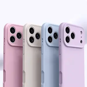 Anti-Drop Shockproof Frosted TPU Phone Case: Compatible with iPhone 13 Pro Max/14 Pro/15/16 Plus Pro Max/17 Pro Max Air (Couple Design) Anti-fingerprint Anti-stain Military Grade Drop Protective Phone Cases Full Lens Cover for iPhone 17 Pro Max