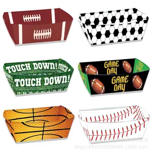 Ultimate Super Bowl Party Supplies – Football, Basketball, Baseball, Rugby Decorations & Tableware with Potato Chip Boxes