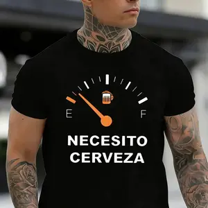 Men's Regular Fit Letter Graphic Round Neck Tee, Casual Short Sleeve Crew Neck T-shirt for Summer, Fashion Men's Top for Daily Wear, Crewneck Graphic Tees, Men's T Shirts