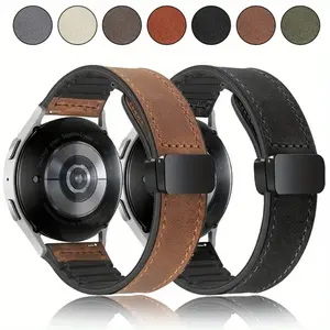 22mm 20mm Faux Leather Silicone Bands Compatible  for Samsung Galaxy Watch 6 5 4 3, For Garmin Watch Xiaomi Watch huawei Smart Watch Strap  Active 2 40mm 44mm 40mm 3 41mm 45MM Active 2 Amazfit Gtr Band 6 7 Gear S3 Frontier Wristband  factory outlet