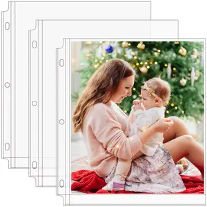 MaxGear 30 Pack 8x10 Photo Sleeves for 3 Ring Binder (60 Pictures), Heavy-Duty Archival Page Protectors, 1-Pocket Clear Photo Album Refill Pages, Plastic Seed Binder Pages 8.5x11, Acid-Free