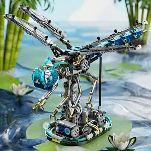 Mechanical Dragonfly Building Blocks Model, Creative Building Block Sets, Bionic Moving Wings, Home Decor, Desktop Ornament, Ideal Gift for Friends, Halloween, Christmas, New Year, Birthday