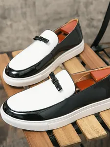 Men's Casual Plain Color Bow Decor Slip-on PU Leather Loafers, Fashionable Comfortable Breathable Low Top Shoes for Daily Wear, Lightweight Breathable Shoes for All Seasons