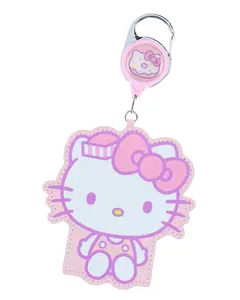 Hello Kitty and Friends Snack Shop Hello Kitty Retractable ID Badge Reel Lanyard Keychain with Lobster Claw Clasp