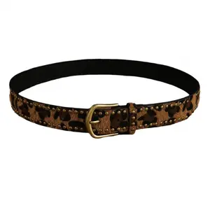 Cheetah Leopard Print Belt Fashion Accessory Stylish Eye Catching PU Material 3.3cm Width 102cm 112cm 122cm Length