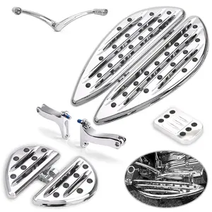 Chrome Edge Cut Rider Passenger Floorboards For Harley Footboards Touring Street Glide Flhx Road Glide Special Fltrxs Dyna Switchback Fld Softail Slim Fls 12-16