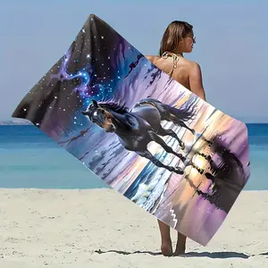 Colorful Horse Pattern Beach Towel Microfiber Soft Water Absorbent Suitable For Outdoor Swimming Camping Bath And Tea Towel Use fdt bathroom Unique gifts for men spa