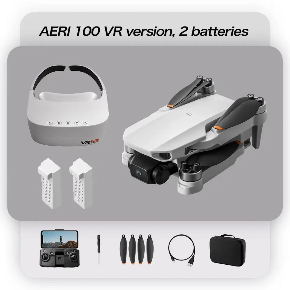 4K FPV Foldable RC Quadcopter Drone - 2 Batteries, HD Camera, VR Glasses, Beginner-Friendly for Kids