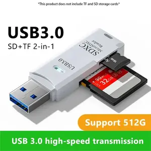 2-in-1 Multi Functional USB 3.0 Card ReaderMicro SD TFMemoryCardReaderUSBFlashDrive CardreaderAdapter For PCLaptops Accessories