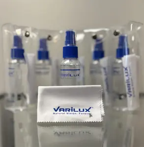 VARILUX Cloth & Spray - Alcohol-Free Cleaning Solution for Glasses - Soft Fabric and Spray for Spotless Glasses - Essential for Maintaining Glasses Clarity