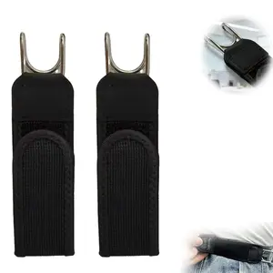 Adjustable Elastic Waist Belt with Metal Hooks, Unisex No-Clip Design, Perfect for Outdoor Work and Daily Use, 2 Piece Set