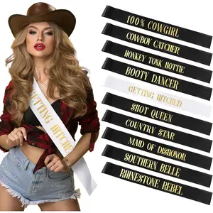 10 Pack Bachelorette Party Sashes Cowgirl Sashes for Bridal Party Decorations Bride Gifts Team Funny Sash for Bridesmaids Wedding Party