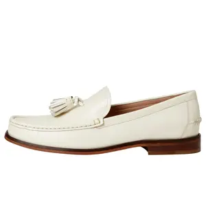 Cole Haan Lana Lux Tassel Loafers Ivory Box Leather  W32737 Women's