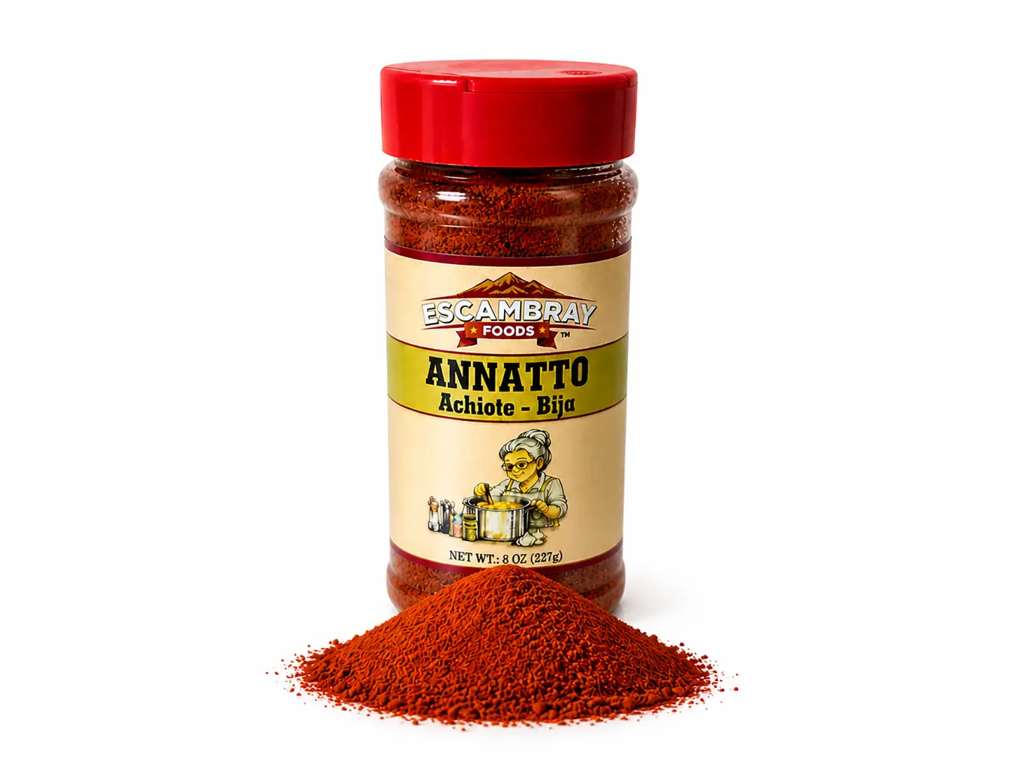 Achiote Annato Podwer 8 oz - Natural Seasoning Spice - Rich Color & Flavor