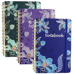 Hardcover Spiral Notebook Journal for Women,A5 College Ruled Notebooks with Pocket,160 Pages,Cute Journals for Daily Study or Work