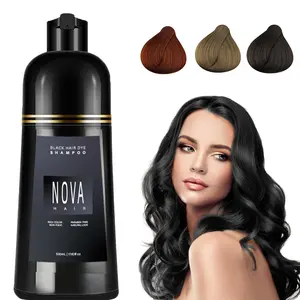 【Fast Ship】Nova Hair Dye Shampoo,Nova Hair Instant Dye Shampoo,Nova Hair Dye Shampoo 3 in 1, Haircare Salon Cleanser ornament tinte  negro black hair Dark Brown Gentle Herbal Lightweight Restoration Nourish