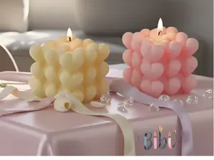 Unique Heart Bubbles Design HANDMADE FRAGANCE CANDLE
