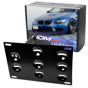 iJDMTOY No Drill Front Bumper Tow Hook License Plate Mounting Bracket Adapter Kit For BMW E82 E88 128i 135i 1M E39 E90 E91 E92 E93 328i 335i M3 X5 X6 etc