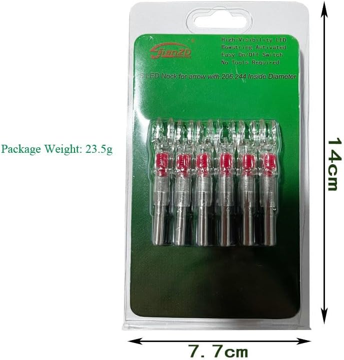 jianZD Archery Lighted Nocks for Arrows with .204"/.244" Inside Diameter 6Pcs