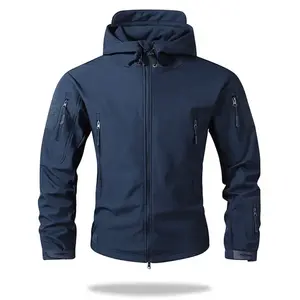 Men's breathable outdoor jacket with hood, lightweight and durable, multi-pocket design for convenience and practicality, with zipper closure, suitable for hiking, cycling, camping trips, suitable for all weather conditions, multifunctional performance cl