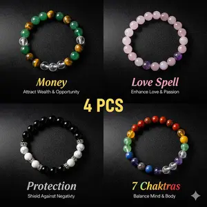 PCS Exquisite Bohemian Beaded Bracelets — Natural Citrine & Malachite | Elegant Party Jewelry | Couple Gift | Colorblock Crystal Fashion Set