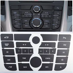 Car Interior Stickers, Durable PVC Dashboard Button Repair Stickers, Unique Shape, Suitable for Buick Excelle Gt/xt, Multimedia Buttons Fix