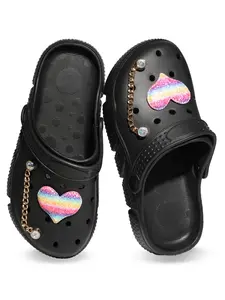 Women's Fashionable Heart Decor Chain Design Platform Slides, Trending Shoes, Sandals For Summer Slipper