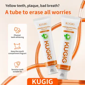 KUGIG Whitening & Gum Care Toothpaste – Fluoride-Free Sensitive Formula for Brighter Teeth, Healthier Gums & Fresh Breath
