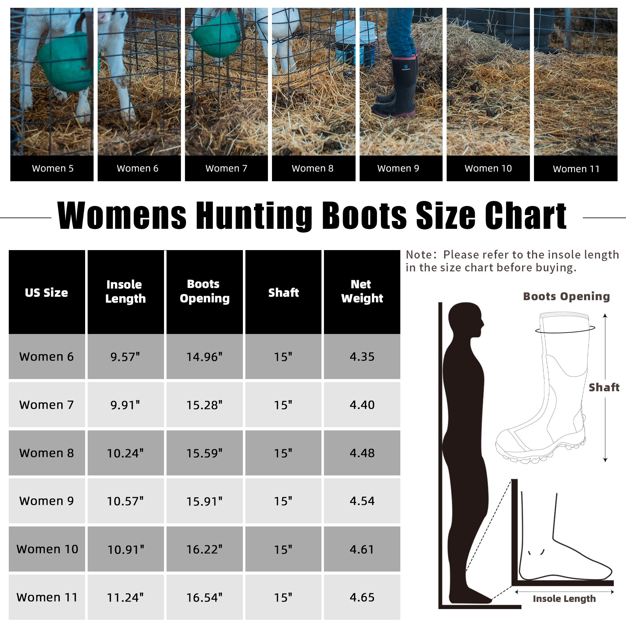 【No steel toe】Trudave Rubber Boots for Women, Waterproof Insulated Mud Rain Boots with Steel Shank,  Anti-slip Outdoor Work Boots, Size 6-11 Lightweight Shoe Black Girl Footwear Breathable Pink