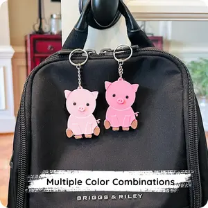 Adorable Pig Name Keychain: Custom Backpack Charm, Zipper Pull & Kids Gift