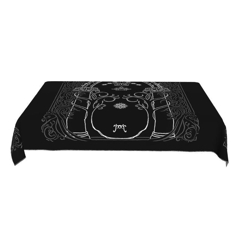 1pc Mountain Door In The Style Of J.R.R Washable Vintage Style Tablecloth Cover for Home and Party Decor, Machine Made 35in*55in Size