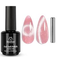Pink Glitter Cat Eye Gel Polish