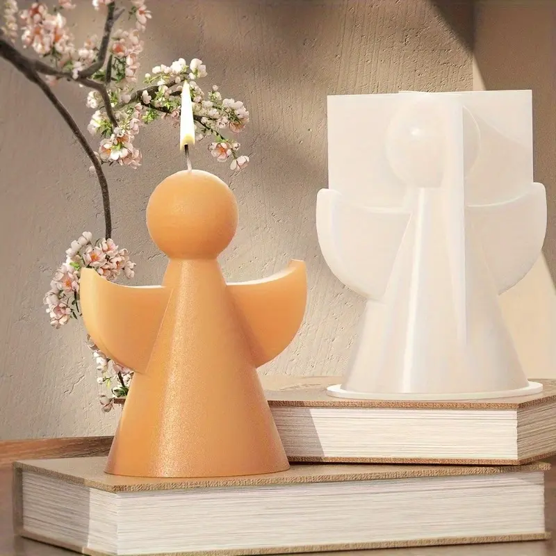 3D Angel Silicone Mold for Candle Making, Soap Crafting & DIY Home Decor - Reusable Wax Molding Materials with No Power Supply Needed