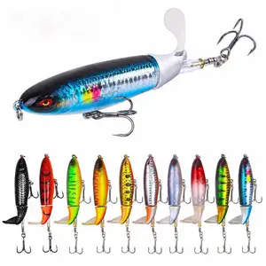 Topwater Fishing Lures, 5/10-Piece Box-Packed Propeller-Equipped Floating Lures for Bass & Trout, Fishing Gift for Men (Includes Fishhooks, Baits)